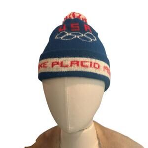 Vintage 1980 Lake Placid USA Winter Olympics Adult Unisex Beanie